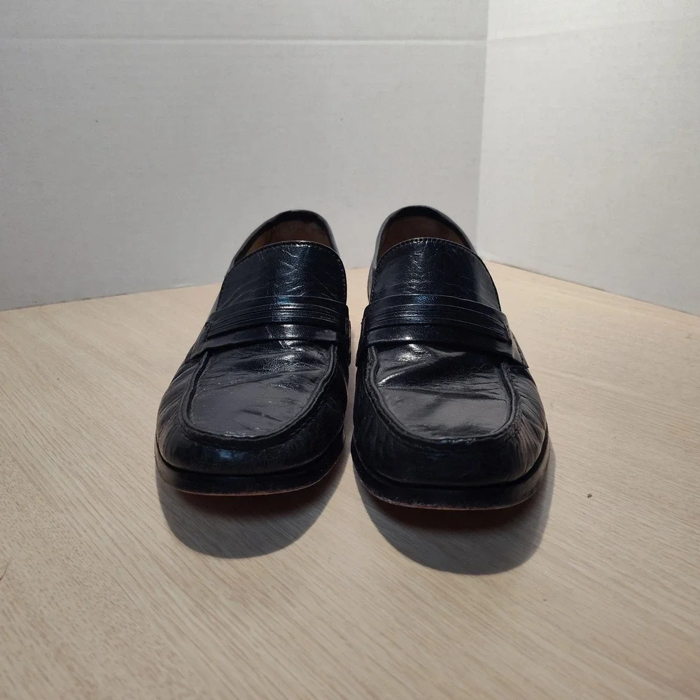 Bostonian Penny Loafers Mens 7.5 M Black‎ Leather Slip On Dress Shoes Moc Toe